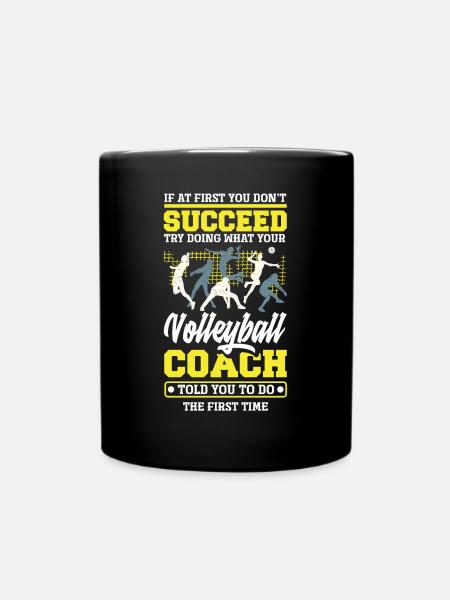 Lustiges Volleyball Coach Trainer Geschenk - Tasse einfarbig - Schwarz