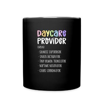 Appreciation of childcare. Definition - Full Colour Mug - black - Front