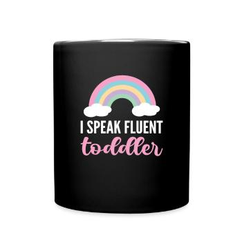 Je parle couramment bambin. Assistante maternelle - Mug uni - noir - Devant