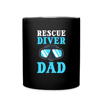 papa plongeur sauveteur. plongée de sauvetage - Mug uni - noir - Devant