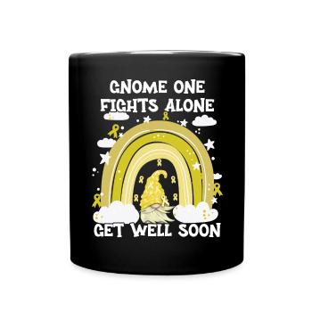 Gnome One Fights Alone Sarcoma Cancer - Full Colour Mug - black - Front