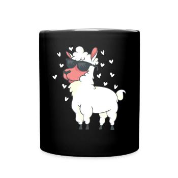 Cœurs de lama Alpaga - Alpaga Animal Llama Farmer - Mug uni - noir - Devant