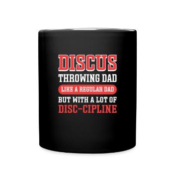 Père lanceur de disques. Lanceur de disque. Lancer de discus - Mug uni - noir - Devant