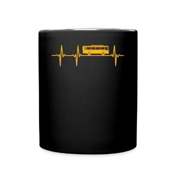 Schoolbus Bus Driver Heartbeat School Bus - Tasse einfarbig - Schwarz - Vorne