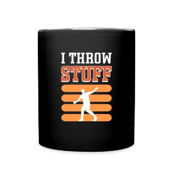 Ich Werfe Sachen. Diskus-werfer. Diskuswerfen - Tasse einfarbig - Schwarz - Vorne