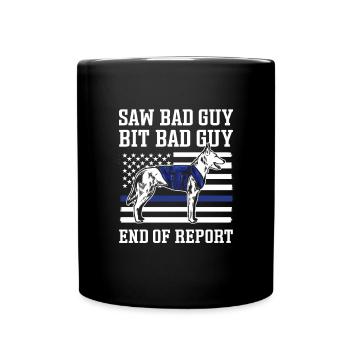 Saw villain bite villain. End of report. - Full Colour Mug - black - Front