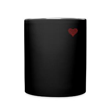 Dog Paw Heart - Dog Lover - Baby Dog Paw Heart - Full Colour Mug - black - Front