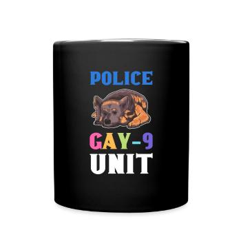 Unité Gay-9 de la police. Police LGBTQ. Policier - Mug uni - noir - Devant