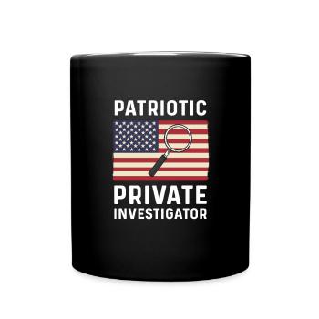 Patriotischer Privatdetektiv. Usa Privatdetektiv - Tasse einfarbig - Schwarz - Vorne