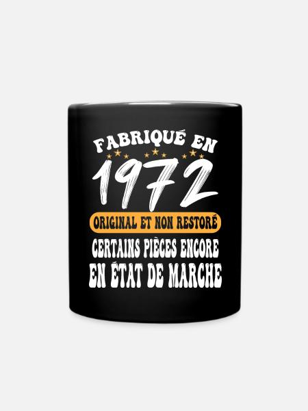 1972 anniversaire année de naissance cadeau humour - Mug uni - noir