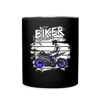 Motorcycle Lifestyle / Motorcycle / Motorcycle biker - Full Colour Mug - black - Front
