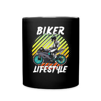 Motorcycle Lifestyle / Motorcycle / Motorcycle biker - Full Colour Mug - black - Front