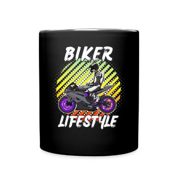 Motorcycle Lifestyle / Motorrad / Motorräder biker - Tasse einfarbig - Schwarz - Vorne