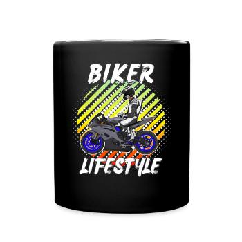Motorcycle Lifestyle / Motorcycle / Motorcycles biker - Full Colour Mug - black - Front