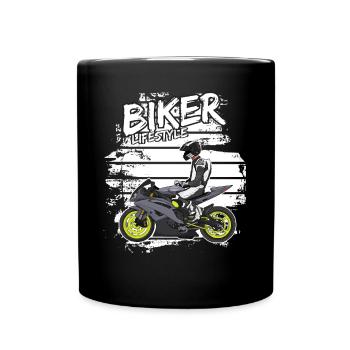 Motorcycle Lifestyle / Motorrad / Motorräder biker - Tasse einfarbig - Schwarz - Vorne