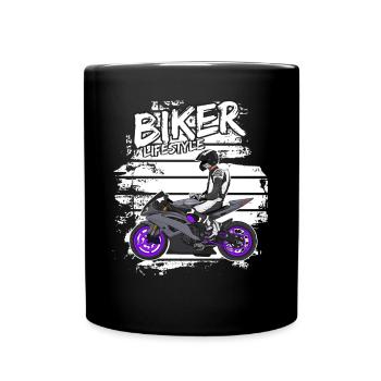 Motorcycle Lifestyle / Motorcycle / Motorcycle biker - Full Colour Mug - black - Front
