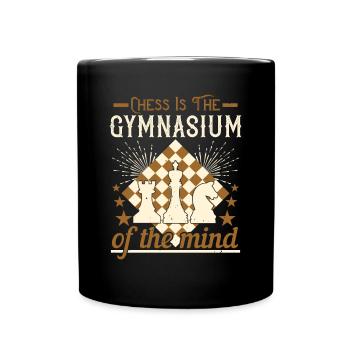 Schach ist das Gymnasium des Geistes - Tasse einfarbig - Schwarz - Vorne