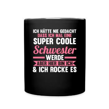 Geschwister Familie Schwestern Schwester - Tasse einfarbig - Schwarz - Vorne