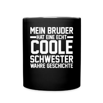 Geschwister Familie Schwestern Schwester - Tasse einfarbig - Schwarz - Vorne