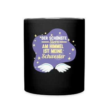 Geschwister Familie Schwestern Schwester - Tasse einfarbig - Schwarz - Vorne