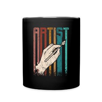 Peintre Rétro Vintage Arist - Mug uni - noir - Devant