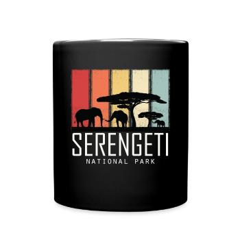 Tansania Nationalpark Afrika Safari Serengeti Souv - Tasse einfarbig - Schwarz - Vorne