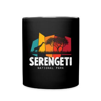 Serengeti-Safari-Nationalpark Afrika Savanne Giraf - Tasse einfarbig - Schwarz - Vorne