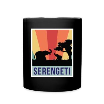 Elefanten-Safari-Nationalpark Serengeti Souvenir A - Tasse einfarbig - Schwarz - Vorne