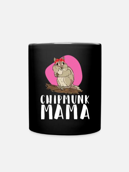 Streifenhörnchen Chipmunk Nagetier Geschenk - Tasse einfarbig - Schwarz