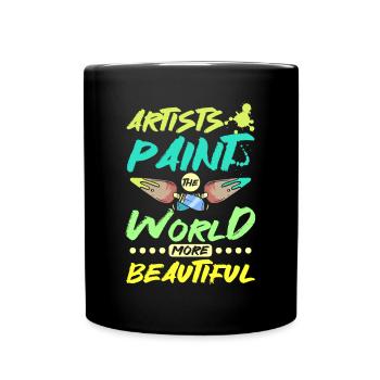 Les artistes peignent le monde plus beau - Mug uni - noir - Devant