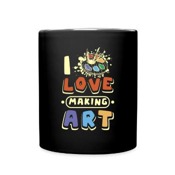 Artist painter I love makeing art - Full Colour Mug - black - Front