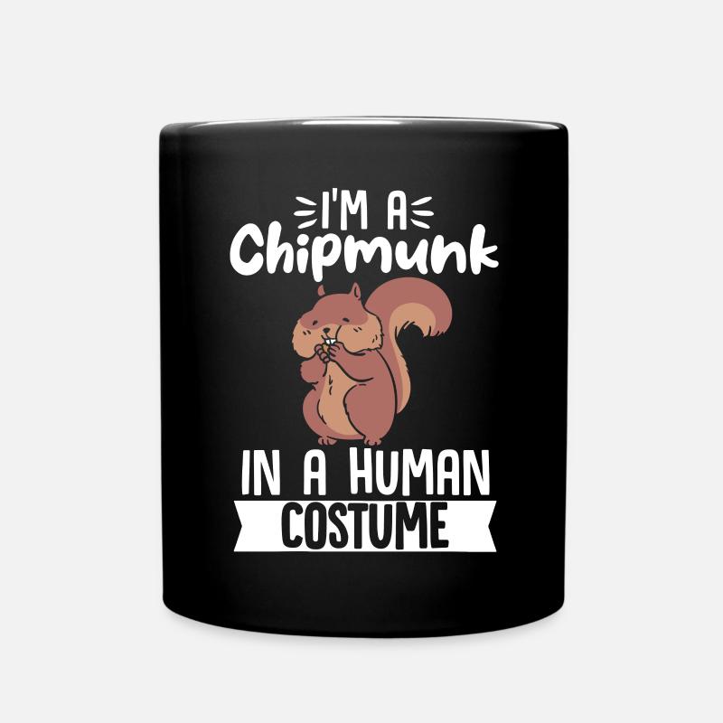 Streifenhörnchen Chipmunk Nagetier Geschenk - Tasse einfarbig - Schwarz
