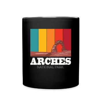 Utah Arches Canyon Rocks Mountains National Park - Full Colour Mug - black - Front