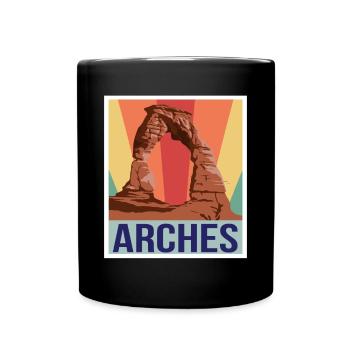 Arches Souvenir Nationalpark Moab Canyon Souvenir - Tasse einfarbig - Schwarz - Vorne