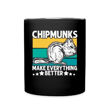Cadeau de rongeur chipmunk - Mug uni - noir - Devant
