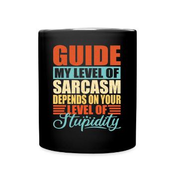 Guide Tourguide Spruch - Tasse einfarbig - Schwarz - Vorne