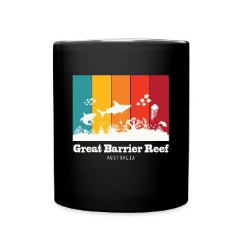 Australien Great Barrier Reef Souvenir Tauchen Kor - Tasse einfarbig - Schwarz - Vorne