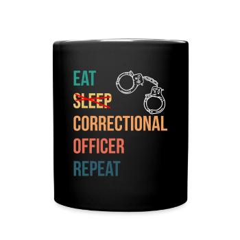 Manger le sommeil L’agent correctionnel répète - Mug uni - noir - Devant