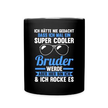 Geschwister Familie Brüder Bruder - Tasse einfarbig - Schwarz - Vorne