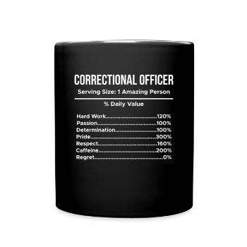 Un agent correctionnel fait un cadeau au directeur de prison - Mug uni - noir - Devant