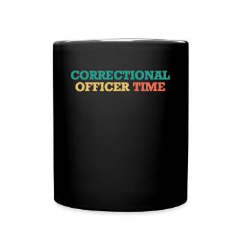 Cadeau de chemise de temps de l’agent correctionnel - Mug uni - noir - Devant