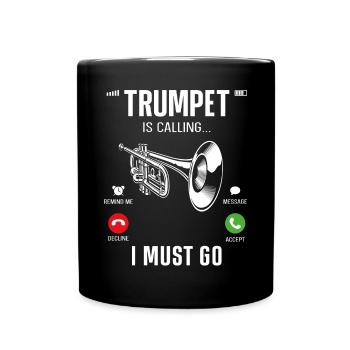 Trumpet Player Phone Display - Full Colour Mug - black - Front