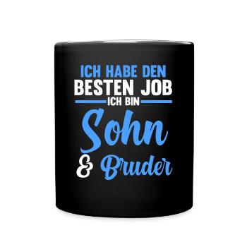 Geschwister Familie Brüder Bruder - Tasse einfarbig - Schwarz - Vorne