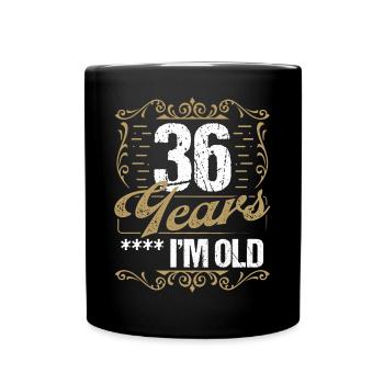 Sarcasme de 36 ans dans l’idée de l’humour vintage36 Ye - Mug uni - noir - Devant