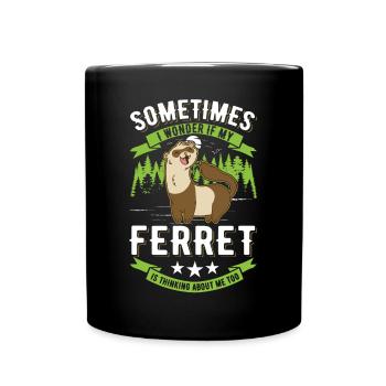 Ferret Lover Ferret Cadeau - Mug uni - noir - Devant
