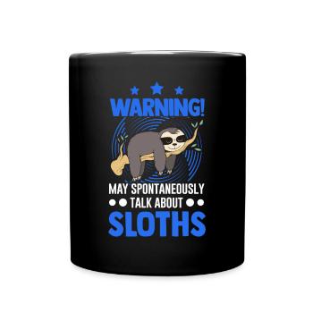 Avertissement de paresseux - Mug uni - noir - Devant