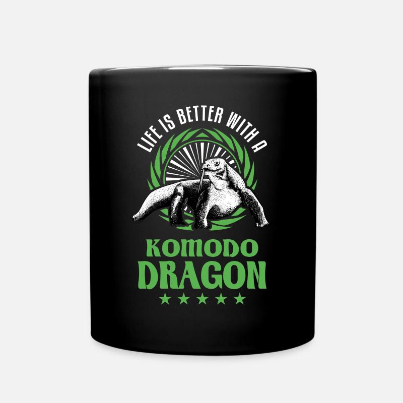 Life is better with a Komodo Dragon Komodowaran - Tasse einfarbig - Schwarz