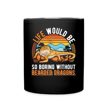 Bearded Dragon Pogona Gift - Full Colour Mug - black - Front