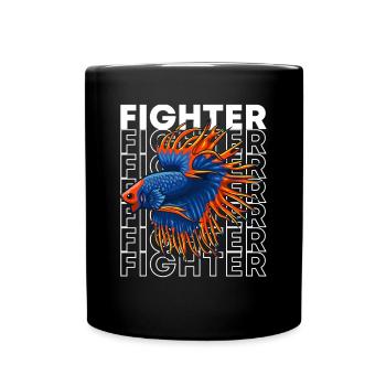 Betta Fish 80's Style Siamese Fighting Fish - Tasse einfarbig - Schwarz - Vorne