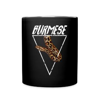 Burmesischer Python Besitzer Geometrisch - Tasse einfarbig - Schwarz - Vorne